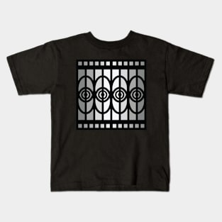 “Dimensional Eyes” - V.1 Grey - (Geometric Art) (Dimensions) - Doc Labs Kids T-Shirt